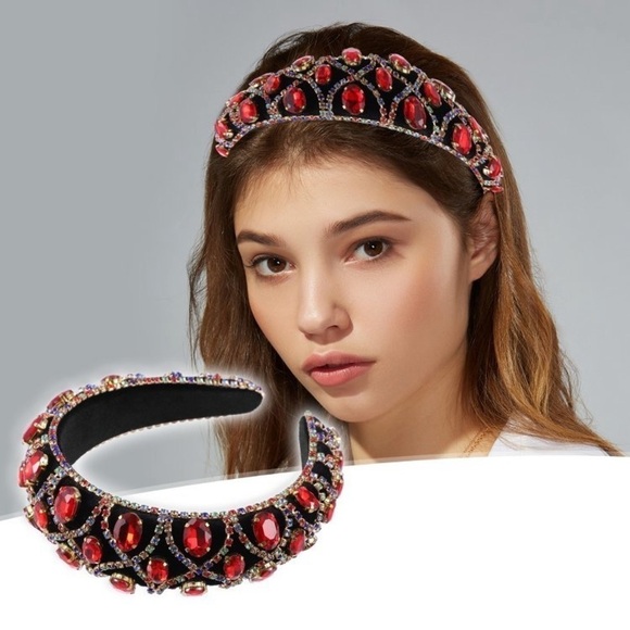 Ruby Red Large Crystal Headband - Picture 4 of 10